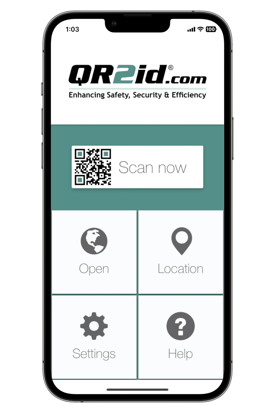 QR2id App on mobile phone